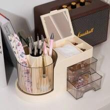1pc New Nail Art Tool Storage Box, Multifunctional Rotating Storage Box, Easy To Use - Multicolor - View 5