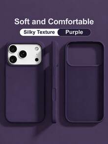 VRNOEI 新款奢華防摔軟質深紫色手機殼，相容 iPhone 17 16 15 Pro 14 Plus 13 12 11 17 18 Pro Max Air，防摔保護套，時尚設計，高品質吸震材質，相容 Galaxy S26 Ultra S21 S22 S24 Plus S23 Ultra 手機殼，相容 手機殼，相容 iPhone 手機殼 - 深紫色 - 查看 1