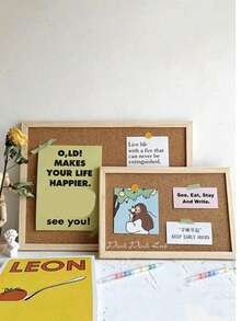 Framed Cork Board, Decorative Hanging Bulletin Board, Wall-Mounted Or Standing Dual-Use Photo Display Board For Photos, DIY Scrapbook Card Vision Board, Photo Postcard Ticket Note Inspiration Collection Board, Student Handmade Work Display Board, Office Memo Bulletin Board - Multiple Styles - View 4
