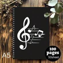 [Ideal Gift]Music Notebook, Teacher Appreciation Gift, Musician Writing Diary, Lined Paper, Flat Lay Spiral Binding, Subject Notebook, Pen Not Included - One Book (50 Pages, 100 Pages) - View 20