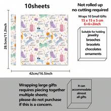 5/10 Sheets Cartoon Cat Happy Birthday Pattern Gift Wrapping Paper, Birthday Theme Party Holiday Gift Wrapping Paper, Suitable For Theme Party Birthday Holiday Celebration, Handmade Bouquet Wrapping Book Cover Decorative Paper - A - View 10