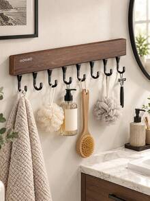 Utensil Hook Rack, Wall‑Mounted Kitchen Hanging Organizer, Holds Spatulas, Whisks, Cutting Boards & Towels, Punch‑Free Adhesive Installation, No Damaging Walls, Ideal For Home Kitchen, Apartment, Small Galley Kitchen Storage - Multicolor - View 11