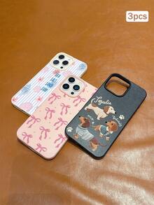 3件裝彩色印花元素 TPU 防震全包覆手機殼 精準保護套 適用於 Apple 11/12/13/14/15/16/17 Pro Max - 彩色 - 查看 4