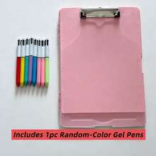 1pc Multi-Functional Folder With A Pen, 9.84 * 14.37 Inch A4 Size Plastic Clipboard With Storage Space, Nurse Clipboard Folder With Individual Pen Slot, Multi-Functional Document Clipboard With Writing Pad, Large Capacity For Paper, Documents And Files, Suitable For Office Use. - Sets - View 15