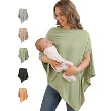 Soft Stretchy Breathable Nursing Cover For Breastfeeding, 360° Full Privacy Wearable Nursing Shawl, Multi‑Function Car Seat Canopy Sun Shade - Multicolor - View 16