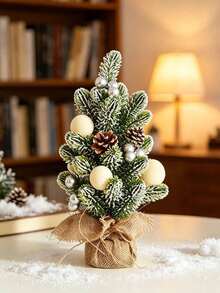 Pohon Natal Mini, Sempurna untuk Dekorasi Rumah dan Meja. Dilengkapi dengan Buah Beri Merah dan Kerucut Pinus, Kepingan Salju, dan Daun Hijau. Cocok untuk Dekorasi Natal, Dekorasi Meja, Dekorasi Rumah, dan Dekorasi Ruangan. - A - View 6