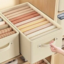1pc Foldable Lidded Multi-Compartment Handbag Organizer, Multi-Purpose Handbag, Clothing & Accessories Storage Box, Space-Saving Divided Storage Container For Closet, Ideal Home, Dorm & Back-To-School Storage Decor - Multicolor - View 3