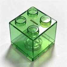1PC-Colorful Building Block Storage Box-Ins Style Transparent Square Piggy Bank With Lid-Waterproof Dorm Desk Decor-Back To School-Office-Holiday-Gift - Multicolor - View 17