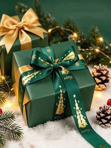 1PC Christmas Ribbon Gift Box Packaging Colorful Ribbon Flower Cake Decoration Bow Woven Tape - Multicolor - View 4