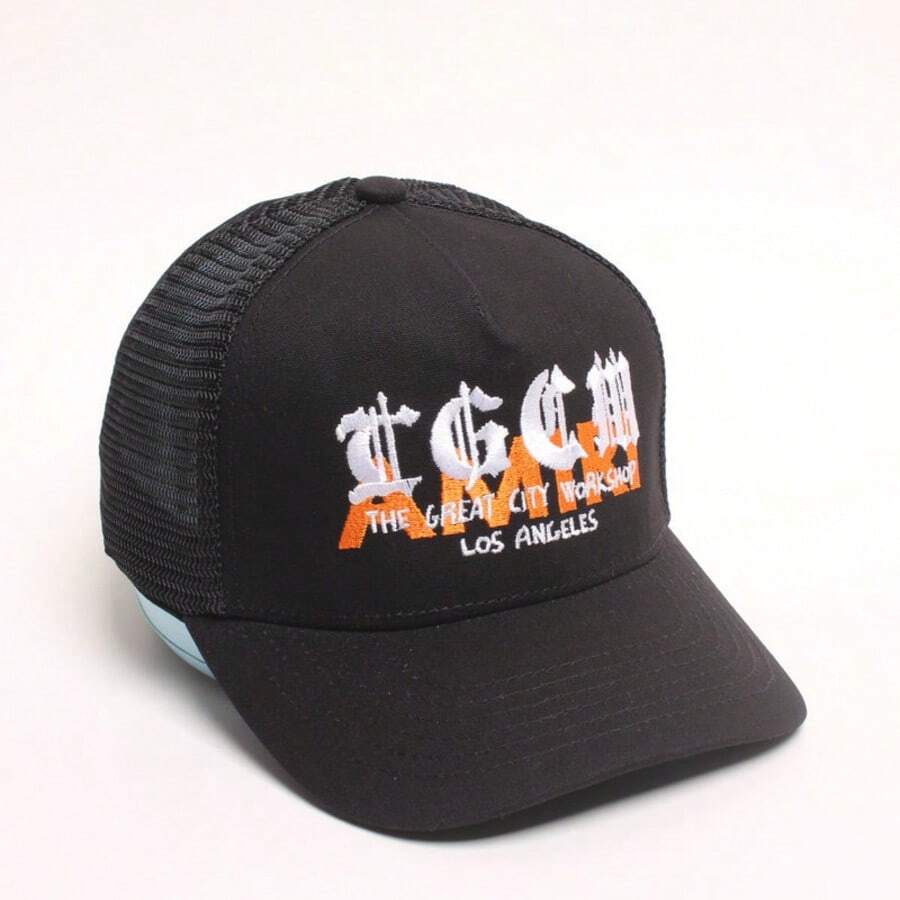 Topi Trucker Bordir Huruf, Topi Baseball yang Dapat Diatur Ukurannya - Hitam - View 1