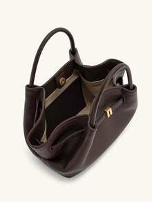 JP Dumpling Bag 女款 JH30692 Hana 小號新款女包 單肩斜挎手提多功能包 適合辦公通勤、外出購物、約會，輕量耐用麂皮小托特包，百搭吸睛 - 咖啡 - 查看 11