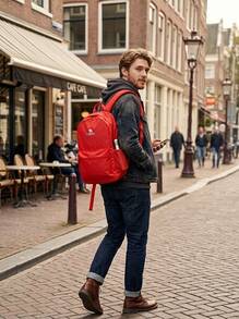 CAMEL CROWN Lightweight Outdoor Sports Backpack, Stylish & Casual Daypack For Everyday Wear - Red - View 5