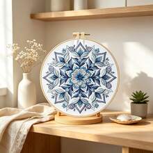Bohemian Mandala Embroidery Kit DIY Handmade Materials Including Embroidery Hoop, Beginner Zero-Based Stress Relief Home Decor Desktop Ornament - Multicolor - View 8