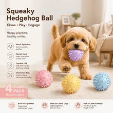 4 Colors Available Pet Sound Toy | Interactive Training Ball | Chewing And Dental Care Tool | Noise-Making Toy | Energy Consumption | Suitable For Small And Medium Dogs | Diameter 6.5CM, No Battery Included - Multicolor - View 8