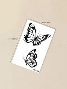1pc Herbal Juice Semi-Permanent Magic Tattoo Sticker, INS Style Butterfly Design, Long-Lasting 14 Days, No Fading, Non-Reflective, Temporary Tattoo Sticker For Arm, Shoulder, Neck, Collarbone, Leg And Body - Blue - View 10