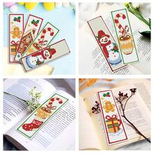 14CT Printed Cross-Stitch Bookmark Kit Includes 6 Bookmarks, Christmas Decorations Designs, Along With Instructions, Embroidery Floss, Fabric, And An Embroidery Needle. For Beginners And Craft Enthusiasts. - Christmas Decorations - View 6