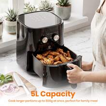 SUPERLEX Air Fryer, 8 Preset Mode Ovens, 5-Liter Cooking Oven, Temperature Adjustable Range 80-200°C, Built-In 60-Minute Timer Function, Non-Stick Inner Pot Design, Overheating Protection Mechanism, Automatic Power Off Function, Healthy Oil-Free, Low-Fat Cook - UK Plug(220-240V) - View 11