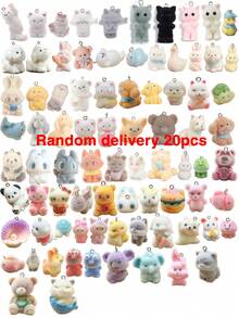 5/10/20/100pcs Resin Flocked 3D Creative Cute Pet Animal Figurines DIY Miniature Landscape Decor Keychains Phone Charms - Multicolor - View 8