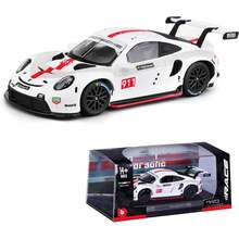 Model Die-Cast Bburago 1:43  911 RSR Putih – Mobil Balap Paduan Logam Detail Tinggi, Hadiah Pajangan Koleksi - MultiWarna - View 1