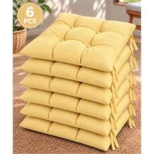 6 Pcs Comfortable Indoor & Outdoor Seat Pads For Kitchen, Dining, Garden, Balcony & Patio Chairs In Turkey - Yellow - View 5