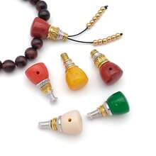 2pcs Buddhist Mala Guru Beads Colorful Resin Three Hole Buddha Head With Metal Tower Connector For Handmade Prayer Bead Accessories 14x26mm - Multicolor - View 6
