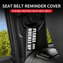 1pc PU Leather Car Seat Belt Shoulder Cover, PLEASE BUCKLE UP Letter Print Universal Safety Belt Pad, Anti-Friction Seatbelt Protector, Car Interior Decor Accessories - A234 - View 2