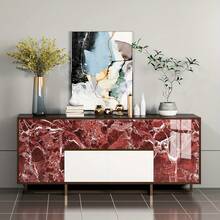 Deep Cherry Red Marble Pattern Self-Adhesive Wallpaper, Elegant Cherry Red Marble Texture, Peel And Stick, Easy Installation, Suitable For Bathroom Countertops, Vanity Tops And Other Surfaces. Waterproof, Durable, Removable Without Leaving Residue, Stain-Resistant And Easy To Clean, Creating A Luxurious Decorative Effect - Deep Cherry Red Marble Pattern - View 4