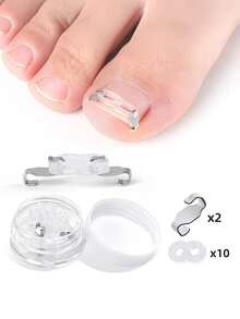 12pcs Ingrown Toenail Correction Set, Nail Straightener, Nail Brace, Nail Correction Clip, Ingrown Nail Puller, Nail Care Tools, Reusable - Multicolor - View 11
