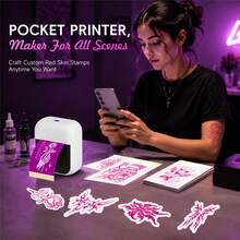 ORICO C50 Mini Thermal Printer, Tattoo Template Printer, Red Transfer Technology, Improved Recognition Rate, Compact Tattoo Equipment, Best Choice For Beginners And Tattoo Enthusiasts, Suitable For Tattoo Printing And Label Printing - Black and White - View 2
