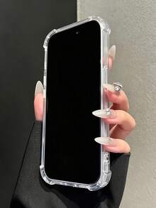 Phone Case - [2D Printed] Compatible With IPhone 18/18 Pro/18 Pro Max/17/17 Pro/17 Pro Max/16/15/14/13/12 Series, Pink Floral Boo Slogan Ghost Pumpkin Sweet Halloween Pattern Transparent Four-Corner Shockproof Phone Case, Lightweight And Protective, Unisex, Suitable For Daily Use - Clear - View 6