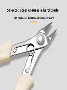 Upgraded Cream White Metal Heavy Duty Nail Rhinestone Remover, Diamond Decoration Scissor Rhinestone Remover, Diamond Decoration Scissor... With Card Packaging, Professional Salon Nail Tools - Multicolor - View 6