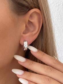 1 Pair Moissanite Earrings: Minimalist Elegant Clover Earrings, Suitable For Women's Daily Wear And Attending Parties - Four-leaf Clover Mozzarella Earrings - View 8