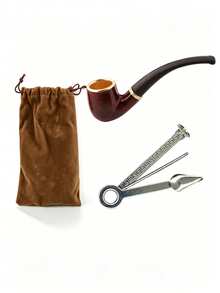 3-In-1 Pipe Set - 1 Pipe, 1 Pipe Cleaning Tool, 1 Storage Bag - Home Tool, Smoking Accessory, Holiday Gift, Birthday Gift, Gift For Friends, Halloween Gift, Christmas Gift - Multicolor - View 5