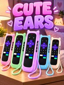 2pcs Glow-In-The-Dark Silicone Remote Control Protective Covers, Remote Control Storage Rack, Night Light Remote Control Protective Case, Suitable For Hisense TV Remote/Simple Remote/Voice Remote, Silicone Protective Cover, No Battery Included, Storage Box, Room Decor, Home Decor, Kitchen Essentials, Autumn Home Decor, Bedroom Decor, Kitchen, Home - A - View 8