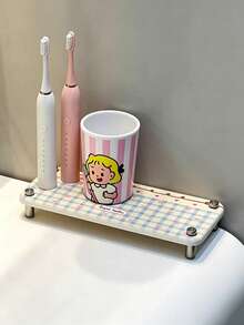 1pc Squishy Diatomite Water Absorbent Mat For Bathroom Countertop, Neutral Color Solid Pattern Quick Drying Toothbrush & Mouth Cup Drain Pad, Simple Style All Season Desk Organizer, Soft Surface Holder Mat For Wash Basin Vanity Daily Use - Multicolor - View 13