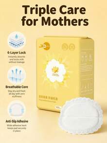 100pcs/Pack Disposable Breast Pads, Thin & Soft, Nursing Breast Pads, Quick Absorbent & Leak-Proof, Breast Milk Pads, 100 Pieces - Multicolor - View 2