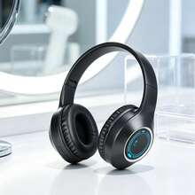 New Foldable Wireless Headphones With Microphone, Hi-Fi Bass, Long Battery Life, Affordable Gift, Suitable For Gaming, Mobile Phones, Sweat-Resistant, Low Latency, Compatible With All Devices - Black - View 4