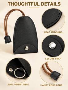 3/2/1pc PU Leather Car Key Cover, Pull-Out Key Pouch With Buckle, Portable Key Holder, Suitable For Car Keys, Handbags, Travel And Daily Use/Set - Multicolor - View 4