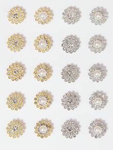 50/100/200顆/組 13.8mm 水鑽珠，時尚多色水鑽裝飾珠，適用於手工藝製作，多色向日葵、雙色水鑽向日葵、手工縫製向日葵，DIY手工水鑽花朵 - 13.8mm太陽花 - 查看 5