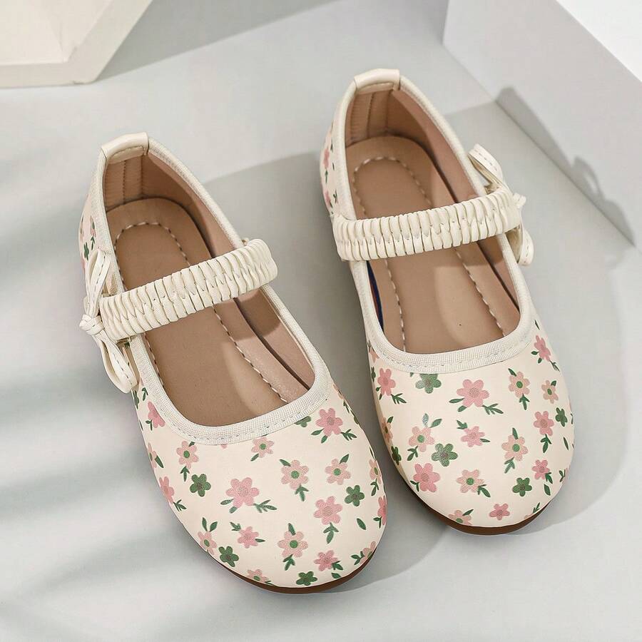 1 Pair New Girls' Bow Mary Jane Flat Shoes, Suitable For School Daily ...