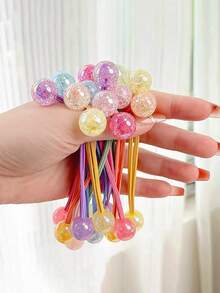 12/6pcs Mixed Color High Elasticity Candy Color Women's Hair Ties, Double-End Secure Non-Damaging Ponytail Hair Bands, Autumn Decorative Hair Accessories For Daily Wear - Multicolor - View 7