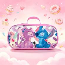 Lilo & Stitch Hộp bút Stitch in hoạt hình dễ thương, túi đựng văn phòng phẩm cầm tay dung tích lớn họa tiết Stitch hoạt hình màu xanh, túi đựng bút bằng vải bền cho học sinh, quà tặng trẻ em - Nhiều màu - Xem 4