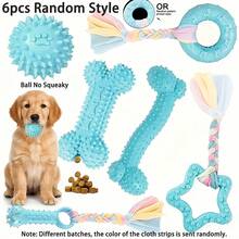 3pcs/6pcs Soft & Durable Teething Toys For Teddy Dog Puppies, TPR Material Durable Rope Knot Dog Toys, Suitable For Small & Medium Dogs, Relieve Boredom & Clean Teeth, Interactive Pet Supplies - Multicolor - View 9