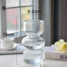 One-Piece Glass Vase, Suitable For Home Decor, Holiday Gifts, Home Decoration, Vase, Tabletop Centerpiece, Birthday Graduation Room Decoration - 1PC - View 3