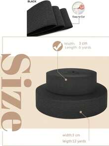 Black Elastic Roll Elastic Sewing Tape, Suitable For Wigs, Belts, Underwear, Shoes, Bed Sheets, Clothing, Handicrafts, DIY Projects - 1PC - View 8