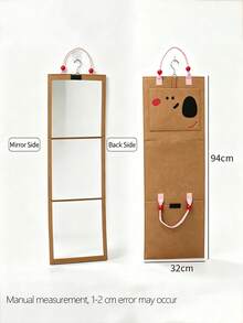 Foldable Full Length Mirror, Hanging Door Mirror With Portable Storage Bag, Freestanding Wall Mounted Dressing Mirror, HD Reflection For Bedroom, Dorm, Travel - Folding Mirror - View 7