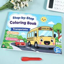 Children's Step-By-Step Coloring Book Farm Animals Cars Bus Simple Tracing Coloring Book Large Pattern Thick Lines Easy To Color Practice Workbook Back To School Learning Supplies Student Holiday Learning Gift - Multicolor - View 13
