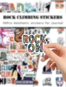 50Pcs Outdoor Climbing Aesthetic Stickers, Decals For Water Bottle Laptop DIY Crafts - Multicolor - View 6