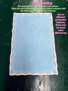 1pc Light Blue Wavy Pattern Bohemian Floral Rug, Kitchen Rug, Hallway Rug, Suitable For Kitchen Floor, Bathroom, Entrance, Bedroom, Living Room, Kitchen, Hallway, Laundry Room, Home Decor Rug - Baby Blue - View 8