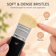 3 Pieces Collage Brush Set, 0.75", 1.25" & 1.75" Soft Nylon Flat Brushes For Collage Medium, Decoupage, Scrapbooking, Journaling & Mixed Media - A - View 10